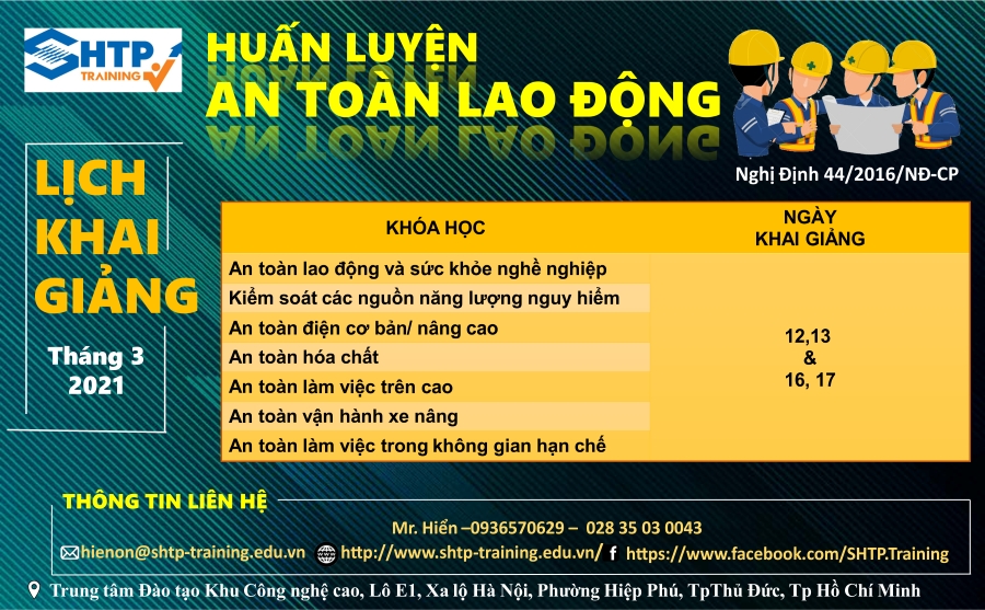 Lịch khai giảng tháng 3 năm 2021
