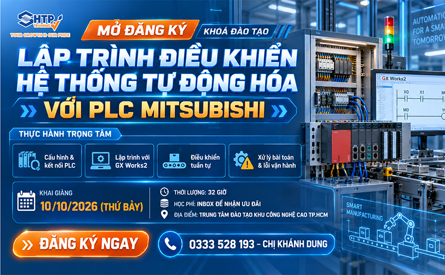 Chiêu sinh khóa đào tạo Lập trình điều khiển hệ thống tự động hóa với PLC Mitsubishi